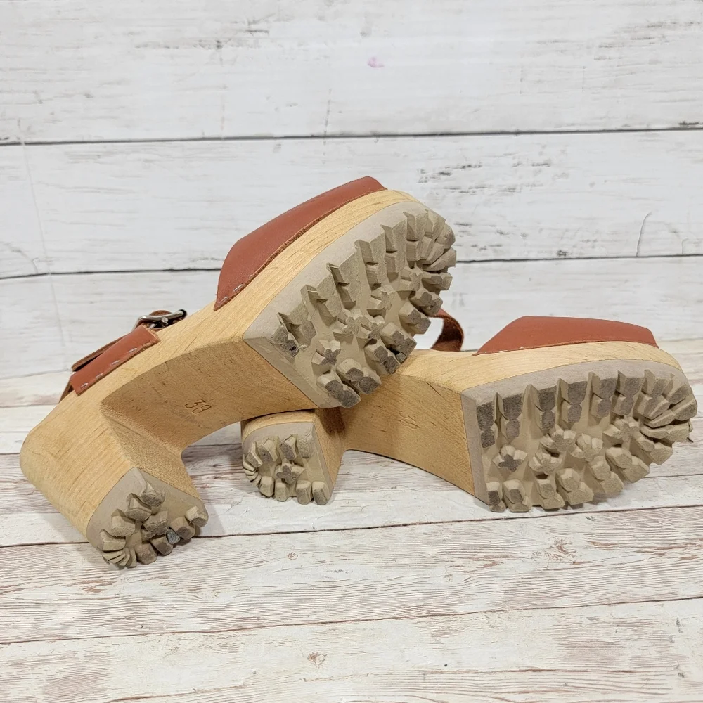 MIA Brown Leather Mules - Picture 6 of 11